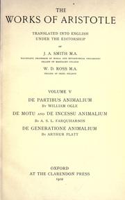 Cover of: The works of Aristotle by translated into English under the editorship of W. D. Ross.