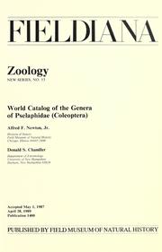 Cover of: World catalog of the genera of Pselaphidae (Coleoptera)