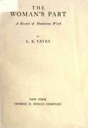 Cover of: The woman's part by L. K. Yates