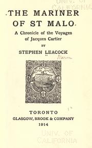 Cover of: The mariner of St. Malo by Stephen Leacock