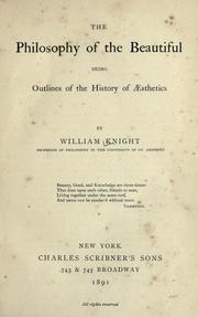 Cover of: The philosophy of the beautiful