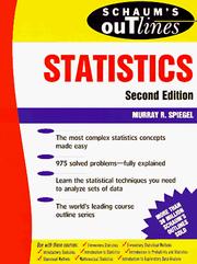 Cover of: Schaum's outline of theory and problems of statistics by Murray R. Spiegel