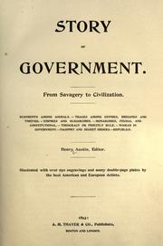 Cover of: Story of government: from savagery to civilization...