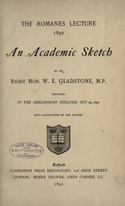Cover of: An academic sketch by William Ewart Gladstone