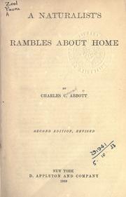 Cover of: A naturalist's rambles about home. by Charles C. Abbott