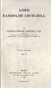 Cover of: Lord Randolph Churchill, Volume 2 of 2 by Winston S. Churchill, Winston S. Churchill