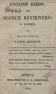 English bards and Scotch reviewers by Lord Byron