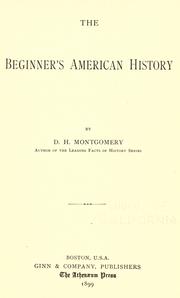 Cover of: The beginner's American history by David Henry Montgomery