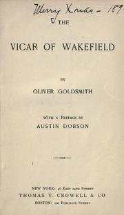Cover of: The vicar of Wakefield. by Oliver Goldsmith