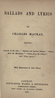 Cover of: Ballads and lyrics