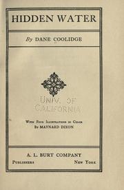 Cover of: Hidden water by Dane Coolidge