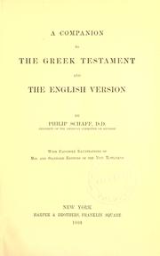 Cover of: A companion to the Greek Testament and the English version.