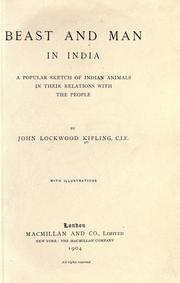 Cover of: Beast and man in India by John Lockwood Kipling