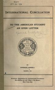 To the American student by Angell, Norman Sir