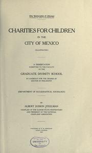Cover of: Charities for children in the city of Mexico. by Albert Judson Steelman