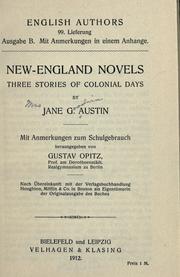Cover of: New-England novels by Jane G. Austin