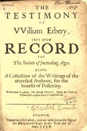 Cover of: The testimony of William Erbery by William Erbery