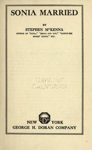 Cover of: Sonia married by McKenna, Stephen, McKenna, Stephen