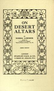 Cover of: On desert altars