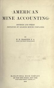 Cover of: American mine accounting: methods and forms employed by leading mining companies