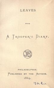 Leaves from a trooper's diary by John A. B. Williams