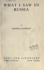 Cover of: What I saw in Russia. by George Lansbury