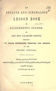 Cover of: An English and Singhalese lesson book on Ollendorff's system by Carter, Charles, Carter, Charles