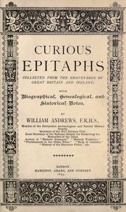 Cover of: Curious epitaphs. by Andrews, William