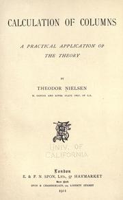 Cover of: Calculation of columns by Theodor Nielsen