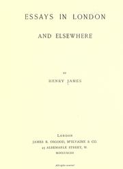 Cover of: Essays in London and elsewhere by Henry James