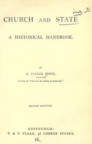 Cover of: Church and state by Alexander Taylor Innes, Alexander Taylor Innes