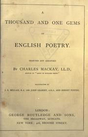 Cover of: A thousand and one gems of English poetry by Mackay, Charles
