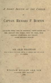 A short sketch of the career of Capt. Richard F. Burton by Alfred Bate Richards