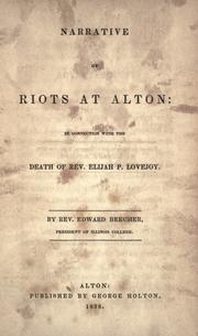 Cover of: Narrative of riots at Alton by Edward Beecher