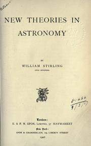 Cover of: New theories in Astronomy.