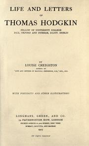 Cover of: Life and letters of Thomas Hodgkin ... by Hodgkin, Thomas