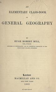 Cover of: An elementary class-book of general geography.