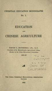 Cover of: Education and Chinese agriculture.