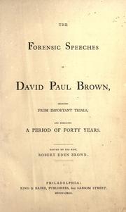 Cover of: Forensic speeches: selected from important trials ...