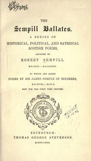 The Sempill ballates by Robert Sempill