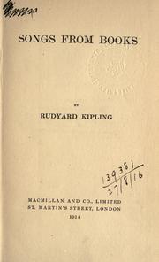 Cover of: Songs from books. by Rudyard Kipling