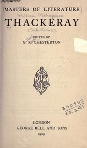 Cover of: Thackeray.: Edited by G.K. Chesterton.