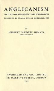Cover of: Anglicanism by Hensley Henson
