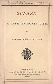 Cover of: Gunnar by Hjalmar Hjorth Boyesen, Hjalmar Hjorth Boyesen