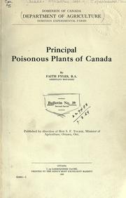 Principal poisonous plants of Canada by Faith Fyles