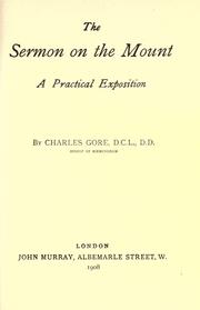 Cover of: The Sermon on the Mount by Charles Gore M.A.