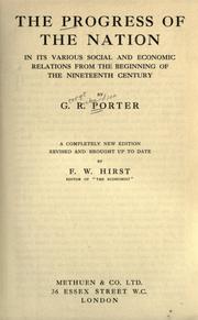 Cover of: The progress of the nation in its various social and economic relations from the beginning of the nineteenth century