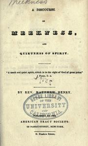 Cover of: A discourse on meekness and quietness of spirit