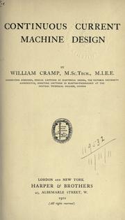 Cover of: Continuous current machine design. by William Cramp, William Cramp