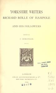 Cover of: Yorkshire writers by Richard Rolle of Hampole, Richard Rolle of Hampole